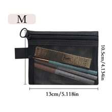 1/3 Stücke graue und schwarze Reisetasche für Kosmetik, aus Nylonmaterial gefertigt, geeignet zum Aufbewahren von Lippenstift, Puder, Lipgloss, Lotion, Handcreme und anderen Damen-Kosmetikartikeln. Zusätzlich können darin auch Alltagsgegenstände wie Masken, Stifte und Radiergummis aufbewahrt werden.