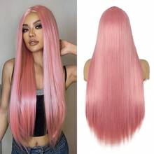 Pink Long Wig For Women Straight Synthetic Wig Soft Fiber Synthetic Hair Heat Resistant Wigs For Girls Party Cosplay Use 30 Inch - Nhiều màu - Xem 13