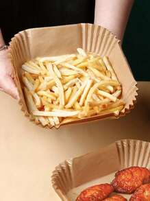 100/200pcs Air Fryer Paper Liners, 6.5 Inch, Oil-Proof, Waterproof, Baking Paper, Suitable For Air Fryer, Baking, Microwave