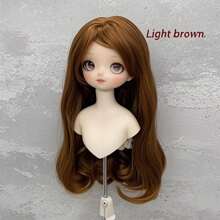 1pc BJD Doll Wig, MJD Doll Wig, SD Doll Wig 3/4/6 Inch Bangs Soft High-Temp Fiber Hair Blank For DIY Cotton Doll Making, Realistic Fantasy 60cm Wig With Inside-Curled Bangs