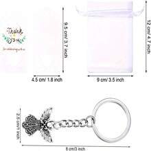 20pcs/Set, Guardian Angel Keychain Pendant, With Sandbag And Card, Suitable For Wedding Party, Birthday Party, Baptism, Communion, Thanksgiving Gifts And Keepsake Distribution