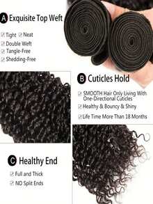 Afro Kinky Curly Bundles 1/3/4PCS Human Hair Extensions 100% Unprocessed Virgin Human Hair Weave Bundles Jerry Curly Human Hair Bundles - Multicolor - View 11