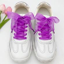 1 对 1.2 米扁平网眼鞋带，酷炫颜色编织鞋带，适用于帆布鞋/运动鞋，男女通用