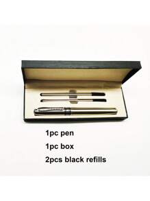 Novo Desenho de Luxo Caneta de Escritório de Metal Preta, Caneta de Esfera Metálica para Assinatura, Caneta Metálica como Presente de Negócios e de Volta às Aulas