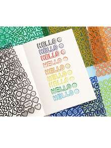 彩色字母和数字贴纸：9 张透明边缘卡通彩色英文字母和数字装饰贴纸套装，多用途防水 DIY 贴纸包，邮箱贴纸，教室教科书装饰贴纸