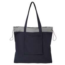 Baglemon Reusable Heavy Duty Grocery Tote Bag With Bundled Dawstring Pocket Design, Foldable Shopping Bags For Kitchen, Bulk Shopping Bag With Front Beaded Drawstrings Pocket, Large Convenient Shopping Bag Organizer With Extra Wide Handles For Shopping, Market, Travel