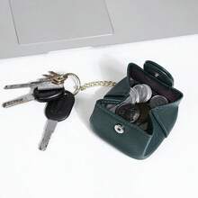 Fashion PU Button Opening Multifunctional Portable Mini Coin Purse For Women Wallet Mini Wallet Purse Wallet Coin Wallet - Dark Green - View 4