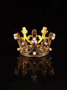 1 件蛋糕顶冠头饰，拇指冠装饰，适用于家居装饰、生日/生日装饰、单身派对、婚礼蛋糕装饰、派对回礼、圣诞节、万圣节 - 金色 - 查看 3