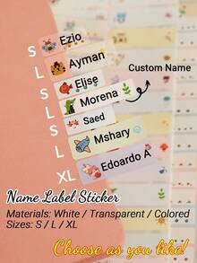 30/60/120/180/360 Custom Waterproof Name Labels Stickers - Ideal For Supplies! Personalize Stickers For Water Bottles, Lunch Boxes & Personal Items. Perfect For Sports. Seal, No-Iron, Reusable. Adorable, Colorful & Unique. Welcome Leran,Multi-Functional,Reusable,Ornamental,Exquisite,Stylish,Adorable,Colorful,Cute,Funny,Custom,Personalized,Customized,Unique,Ideal Gifts For Her,Ideal Gifts For Him,For Anniversaries,For Birthdays - Multicolor - View 2