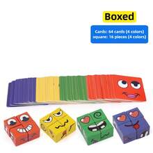 1 Pc Children's Game Toys-Face Changing Magic Cubes,Uzzle Game , Face Blocks Game Face Change Cube Game Expression Matching Block Puzzles Building Cubes Toy Puzzles Toy Family Board Games-Changing Game - 4-Player Wooden Puzzle For For Kids And Parents, Interactive Family Fun & Early Learning Toy,Suitable For All Kinds Of Children's Holiday Gifts,Games For Girls And Games For Boys - Multicolor - View 13