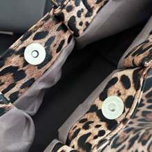 Borsa vintage con stampa leopardata, design di nicchia, grande capacità, borsa per la spesa, borsa da donna