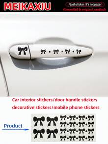 MEIKAXIU Waterproof Glitter Bowknot Blingbling Car Door Handle Cover, Car Interior Decal Sticker, Cellphone/Laptop Sticker, Women Accessories (Non-Paper) - one-size - View 5