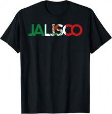 Jalisco Mexico Flag Mexican Vacation Gulajara 2024 Retro T-Shirt - Black - View 1