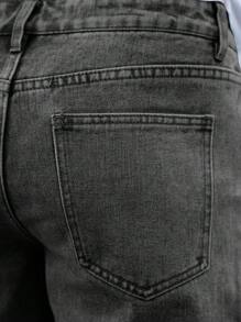 Men's Solid Color Casual Versatile Ripped Denim Shorts, Summer