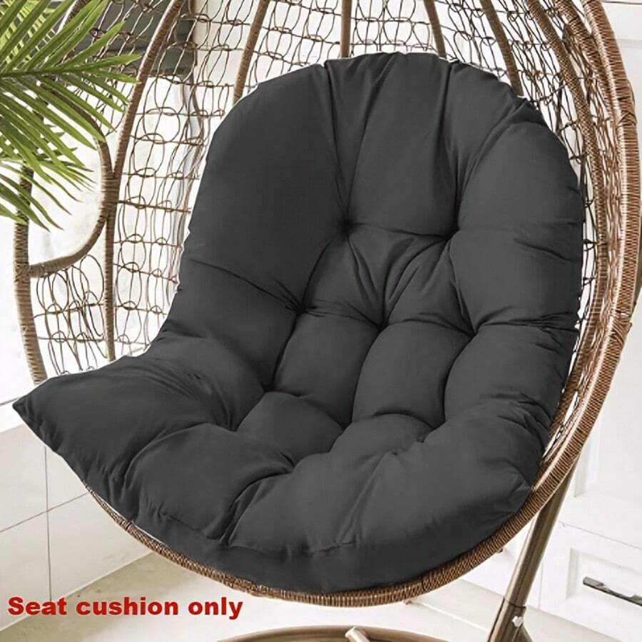 Thicken Hanging Basket Seat Cushion Hammock Swing Chair Cushions Washable Hanging Basket Chair Cushion For Gardens Living Rooms Egg Chair (This Product Includes Seat Cushion Only) - 黑色 - 查看 1