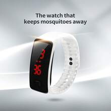 Electronic Mosquito Repellent Wristband, Physical Mosquito Repellent Watch, Men's Casual , Outdoor Fishing Mosquito Repellent Device, Household Sleeping Anti-Mosquito Wristband, Hiking Mosquito Repellent Device, Suitable For Outdoor, Forest, Bedroom, Travel, Easy And Comfortable To Wear, Adjustable Size, Fashionable Women's Mosquito Repellent Watch, Avant-Garde Design, Unisex - White - View 2