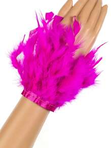 1pc Feather Cuff Feather Armband Showgirl Wrist Cuff For Carnival Party Cosplay Stage Show Accessory Costume Halloween