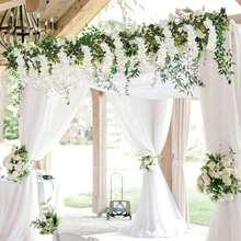 1 件，180 厘米/5.9 英尺，丝绸紫藤花环，人造紫藤悬挂花藤，适用于婚礼拱门装饰、房间装饰、家居装饰、派对花园家居餐桌背景、生日毕业装饰 - 彩色 - 查看 6