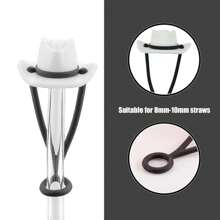 1 /4pcs-Cowboy Hat Straw Head Cover, Silicone Reusable Dust-Proof Straw Cover, Cute Silicone Cup Straw Cover - Protect Straw, Cup Accessory, Silicone Cowboy Hat Straw Cover, Gift For Men And Women, Cute And Funny Straw Cover, Easy To Install.