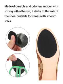 10 piezas de pegatinas antidesgaste para suelas, almohadillas de goma autoadhesivas para tacones altos, sin necesidad de cortar para antideslizantes negras con aislamiento acústico, cinturones, accesorios para zapatos y botas, útiles escolares