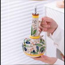 700ml Olive Oil Dispenser Embossed Ceramic Oil Vinegar Can Ceramic Storage Dispenser Container Condiment Oil Bottle Oil Bot