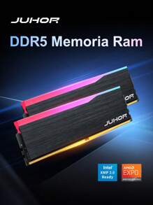 JUHOR DDR5 RGB 16GB X 2 6000MHz 6400MHz Memória RAM Dimm para Desktop