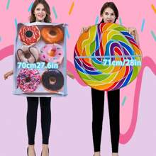 Disfraz de novedad para adultos de donut y paleta, perfecto para jugar el rol en Halloween
