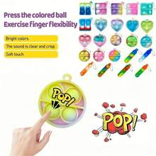 48pcs Mini Pop Fidget Keychain, Bulk Mini Fidget Toys, Party Gifts For Children Aged 3-8, Classroom Prizes For Children Aged 8-12, Easter Party Gifts, 4 Shapes Of Mini Pop Keychain Toys, Small Classroom Prizes For Children, School Year-End Student Gifts, Party Bag Fillers Kids, Birthday Toy (4 Shapes Mixed, Random Color And Style)
