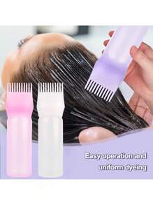 Botella de 120ml para teñir el cabello con peine, champú y herramienta aplicadora - Aplicación de color de cabello fácil y precisa, esencial para volver a la escuela, viajes y vacaciones, accesorios para el cabello para mujeres