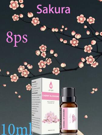 10ml Sakura Scented Essential Oil, Water-Soluble Fragrance Refill, Relieves Fatigue, Freshens Air