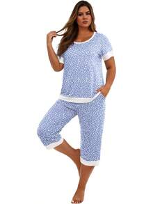 S.PrinStory Women's Pajama Set Short Sleeve Shirt And Pants Sleepwear Pjs Sets Lounge Set - Dark Grey - View 9