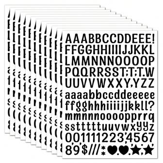 2280 st. 0,5" vattentäta klistermärken med bokstäver och siffror i INS-stil – handskrivna, fetstilta, dekorativa typsnitt – Guka estetiska dekaler för dagböcker, klippböcker och gör-det-själv-pyssel 15 ark