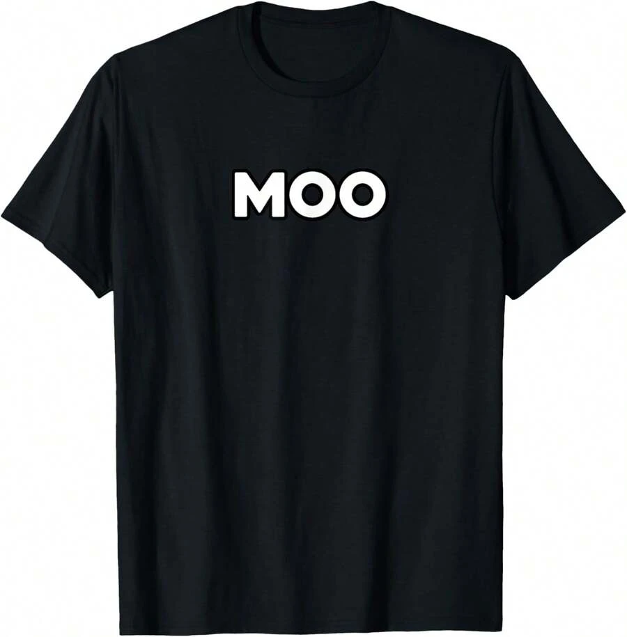 Camiseta Moo - Funny Cow Goes Moo - Negro - Ver 1