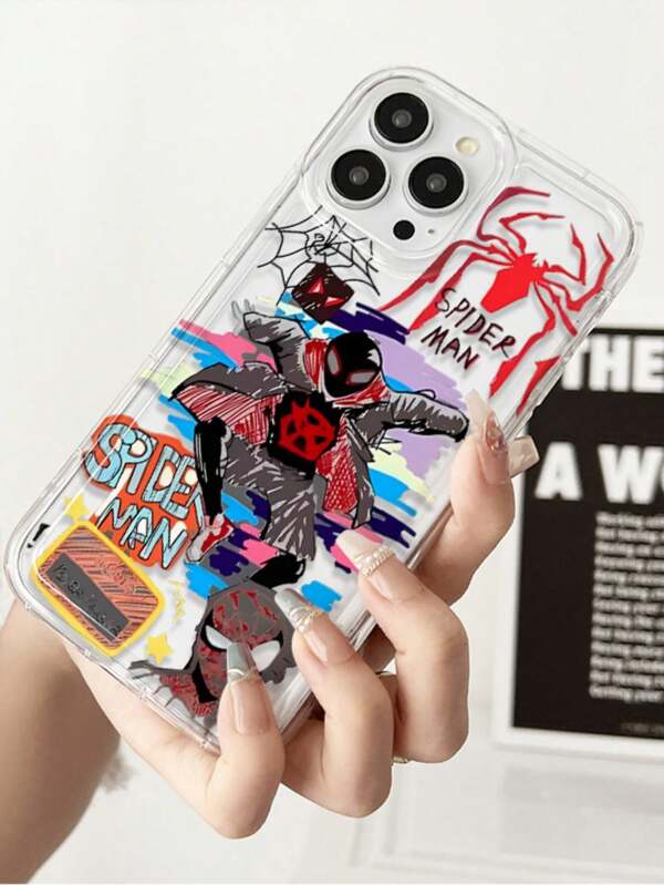 1pc Marvel Series Phone Case Compatible With Apple/Galaxy, Personalized Perforated Design Gift For Men/Women