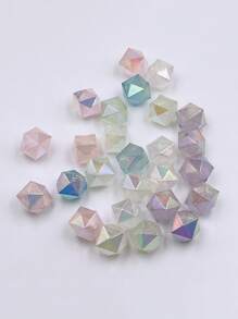 10 pièces Perles à trou droit en forme de rhomboïde géométriques de style aléatoire avec saupoudrage doré. Accessoires de décoration pour la fabrication de bijoux, bracelets, chaînes de téléphone portable, porte-clés
