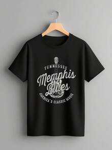 100% Cotton 
Tennessee Memphis Blues T-Shirt - America's Classic Music - Short Sleeve Graphic Tee For Men And Women - Black - View 2