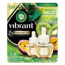 Air Wick Vibrant Scented Oil Air Freshener Refills - Rainforest Kiwi & Passion Fruit - 0.67 Fl Oz/2ct - 1 - View 1