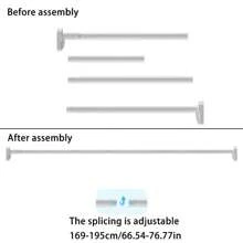Adjustable Tension Rod - Made Of Stainless Steel With Plastic End Caps, Easy Installation Without Drilling, Suitable For Shower Curtains, Curtains, Closets, Balcony Drying - Available In Silver, Black, White And Grey Room Decor Bathroom Accessories Back To School