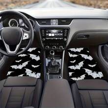 Apto para todos los modelos de automóviles, Juego de 4 piezas de alfombra de automóvil con diseño de murciélago, alfombra de vehículo para todas las estaciones con base antideslizante, accesorios de interior de automóvil fáciles de limpiar - Cuatro conjuntos de patrones de murciélagos - Ver 4
