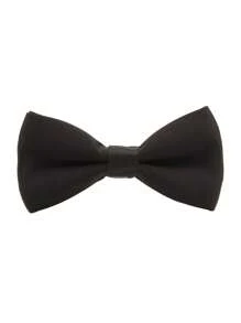 Corbatín sólido de doble capa con estilo para hombre, perfecto para novio, boda, fiesta, cóctel, banquete, atuendo de negocios y vestimenta formal (Negro) Navidad informal
