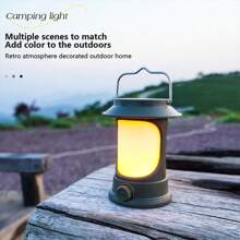 1pc Outdoor LED Camping Lamp With Type-C Charging, Waterproof Tent Light