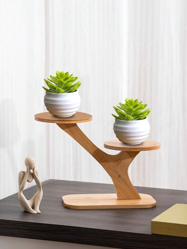 1 Stück kreative Baumäste, Blumenregal für den Schreibtisch, Mini-Büroschreibtische, mehrstöckige Blumenhalter, Bambus und Holz für Wohnzimmer, Balkone, Sukkulentenblumentöpfe