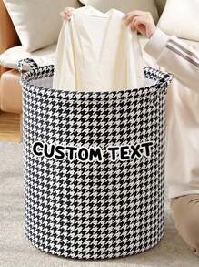 Custom Name Text Foldable Clothes Bucket Storage Basket Bathroom Storage Basket Toys Clothing Storage Basket Laundry Basket Bag Sundries Basket