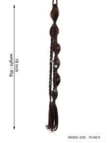Long Braided Ponytail Extension With Hair Tie Straight Wrap Around Hair Extensions Ponytail Natural Soft Synthetic Hair Piece For Women Daily Wear