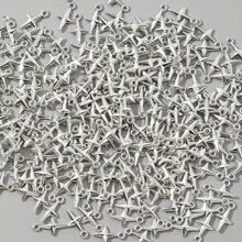 100 piezas de cuentas de estrella plateadas | Con agujeros, adecuadas para la realización creativa de joyería DIY, manualidades y diseño de pulseras - Ideales para accesorios hechos a mano y componentes de joyería de moda