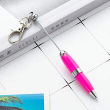 1-5pcs Colorful Creative Cute Metal DIY Bead Mini Short Glittering Crystal Diamond Pen With Key Ring,Office Portable Pocket Pens With Beaded ,Lobster Clasp Keychain Ballpoint Pendant Pens For DIY, Could Hang On Schoolbag Or Handbag ,Suitable For Office ,Students,Girls,Lady ,Women,Gift For Party Favors ,Brthday , Prizes,Valentines'Day,Teachers'day,Back To School