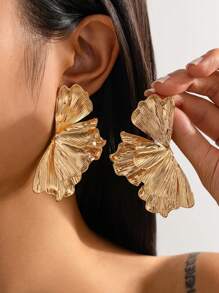 Pendientes con diseño exagerado de hoja de arce 2025 para mujeres, pendientes geométricos con perforaciones de estilo punk, joyas punk, joyería steampunk