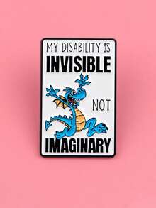 1 件心理健康意识珐琅别针卡通蓝龙胸针松针翻领别针徽章服装配饰时尚珠宝礼品