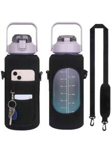 1PC HQ SBR Diving Material 40OZ Outdoor Sports Water Kettle Cover, Anti Slip Cup Cover That Can Cross The Water Bottle Bag Diagonally, Travel Essentials