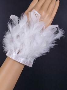 1pc Feather Cuff Feather Armband Showgirl Wrist Cuff For Carnival Party Cosplay Stage Show Accessory Costume Halloween